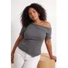 Trendyol Curve Ženska bluza Tbbss26Af00137, Antracit