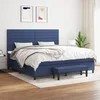 Box spring postelja z vzmetnico moder 200x200 cm blago