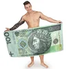 shumee Brisača za na plažo, bankovec 100 PLN, 100 % mikrovlakna, hitro sušeča, za kopel in plažo