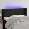 Vidaxl LED posteljno vzglavje črno 93x16x78/88 cm blago