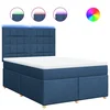 Vidaxl Box spring postelja z vzmetnico modra 140x200 cm blago