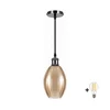 BRILAGI-LED Luster na sajli RETRO GLASS 1xE27/60W/230V O 17 cm crna/dimno bež