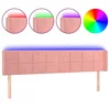 Vidaxl LED posteljno vzglavje roza 163x16x78/88 cm žamet