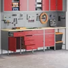 Set radnih ormarića s ladicama s pohranom 5 pcs Crvena i siva