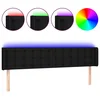 Vidaxl LED posteljno vzglavje črno 203x16x78/88 cm blago