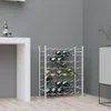 Vidaxl Stojalo za vino za 48 steklenic bela kovina