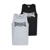 LONSDALE Majica Averham pegasto siva / črna / bela