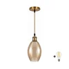BRILAGI-LED Luster na sajli RETRO GLASS 1xE27/60W/230V prečnik 17 cm zlatna/dimljeno bež