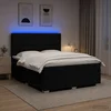 vidaXL LED posteljni pod z vzmetnico Črna 180 x 200 cm Blago