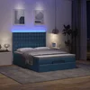 Otomanski okvir kreveta s madracem plavi 140x200cm od tkanine