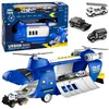 slomart Veliko policijsko transportno letalo LEAN TOYS z vozili, luči, zvoki