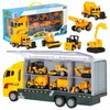 Transporter tovornjak TIR z lanserjem + kovinski gradbeni stroji - Majhna pozornost - Za 3+ let