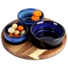 Vilde 139308N - Keramičke činije sa tacnom - 20 cm, set od 4 komada