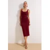 Trendyol Milla ženska haljina Tpraw26El00161, burgundac-bordo