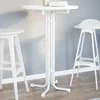 Vidaxl Barska miza bela O70x110 cm inženirski les in jeklo