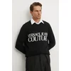 Volnen pulover Versace Jeans Couture moški, črna barva, 77GAFM01 CMH80