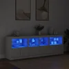 Komoda s LED svjetlima bijela 202x37x67 cm