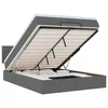 Vidaxl Otomanska postelja z vzmetnico & LEDs temno siva 140x190 cm
