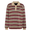 adidas Jopa Stripe Knitted Polo Top LG4083 Bordo rdeča Regular Fit