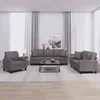 3-dijelni set sofa s jastucima sivi od umjetne kože