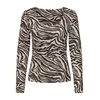 ONLY Majica temno rjava/off-bela