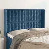vidaXL Vzglavje z ušesi temno moder 147x16x118/128 cm žamet