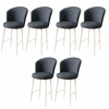 HANAH HOME Set 6 barskih stolica Alte Anthracite White