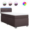 Vidaxl Box spring postelja z vzmetnico temno rjava 90x200 cm blago