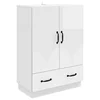 Kreveta s ladicama Bijela visokog sjaja 66 x 34,5 x 92 cm