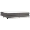 Vidaxl Box spring postelja z vzmetnico siva 200x200 cm umetno usnje