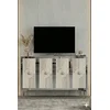 HANAH HOME Komoda Pega 120 White Travertine Silver