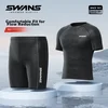 Swans Muški dvodelni kupaći kostim, Crni