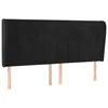 Vidaxl Vzglavje z ušesi črno 183x23x118/128 cm žamet