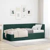 Kutni krevetni okvir s madracem 2 pcs Zelena Baršun