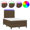 vidaXL vidaXL Box spring postelja z vzmetnico LED tem. rjava 120x190 cm blago, (21111322)