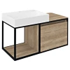 SKARA Vanity enota 100x49,5x46,5cm, črna mat/oak Alabama - Rjava - 100x49,5x46,5 cm - Sapho - SKARA - 24 - Aluminij; MDF/laminat - 1000 - 495 - 465 - 14