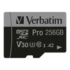 shumee Verbatim Pro U3 256GB Micro SDXC pomnilniška kartica (100/90MB/s) razred 10 U3 V30 + adapter