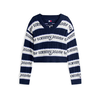 Tommy Jeans Pulover mornarska/svetlo modra/bela