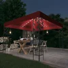 Sjenica s LED svjetlosnim trakama 3 x 3 m crvena boja vina