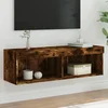 TV ormarić s LED svjetlima boja dimljenog hrasta 100x30x30 cm