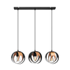 Luster na sajli MOONLIGHT 3xE27/15W/230V crni/bakreni