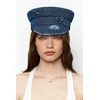 kapa ženska jeans Ruslan Baginskiy Distressed Denim Baker Boy Cap