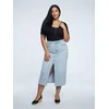 Sinsay - Teksas midi suknja sa prorezom plus size - plava