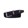 Tommy Hilfiger za moške. AM0AM02801 Usnjeni pas New Adan 3,5 cm Marine (115 cm), Priložnostno, Tkanina, Mornarica