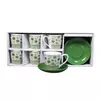 Set šoljica za kafu RXG-N25708B, Porcelan, 180ml, 6 komada, Zeleni