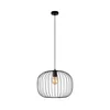 Luster na sajli OVELLA 1xE27/15W/230V, prečnik 46 cm, crne boje