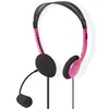 OEM Nedis, PC slušalke čez uho stereo dvojni 3.5mm Jack z zložljivim mikrofonom, Črna / roza, (5000228728)