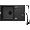 Deante ZRC 2113 Sudopera, 1 korito, 18cm, Inoks + BMO N62M Slavina, Za visoki pritisak, 130mm, Crna