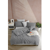 Hanah home Komplet posteljine Yarn Dyed, 160x220cm,100x200cm, Siva