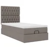 Vidaxl Otomanski posteljni okvir z vzmetnico taupe 80x200 cm blago